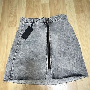 One Teaspoon Zipper Denim Black Skirt